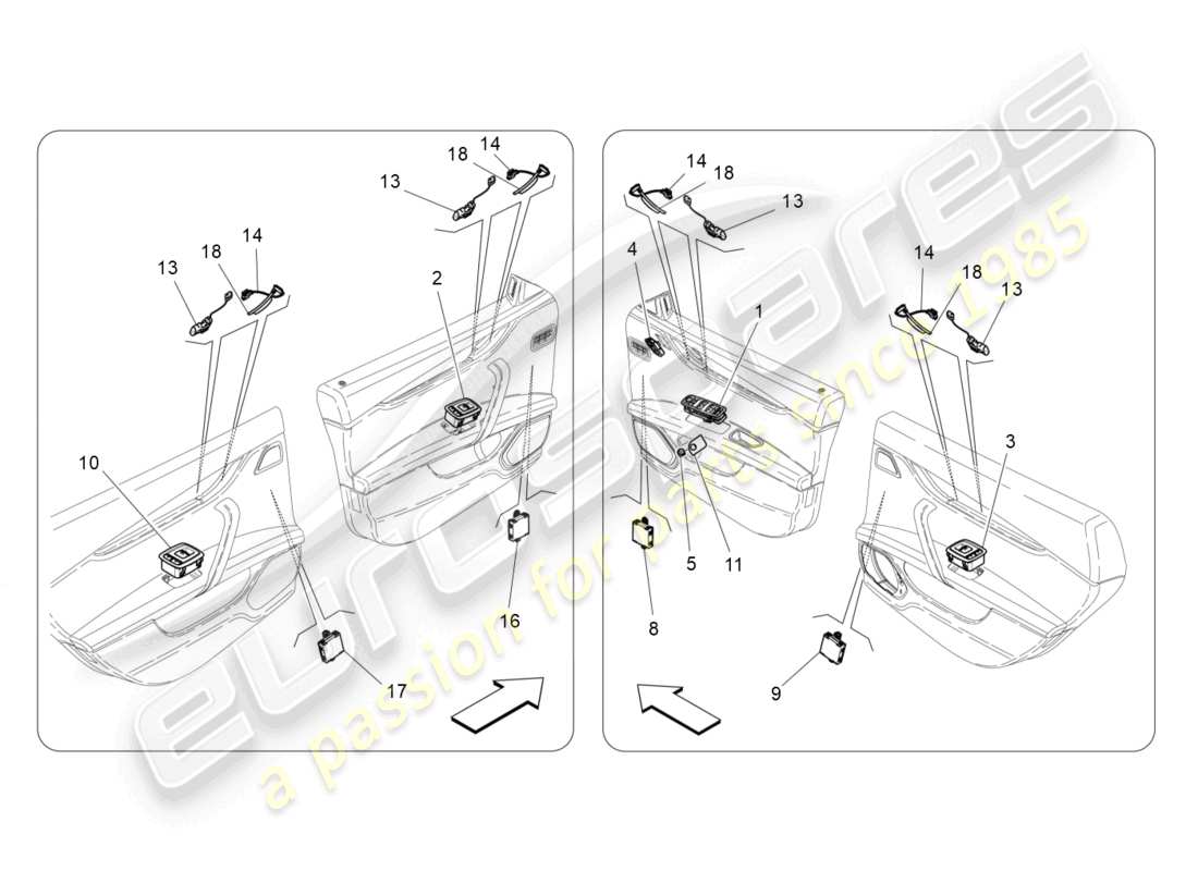maserati ghibli (2015) türgeräte ersatzteildiagramm
