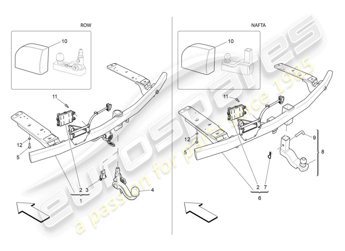 maserati levante (2017) standardmässig mitgeliefertes teilediagramm