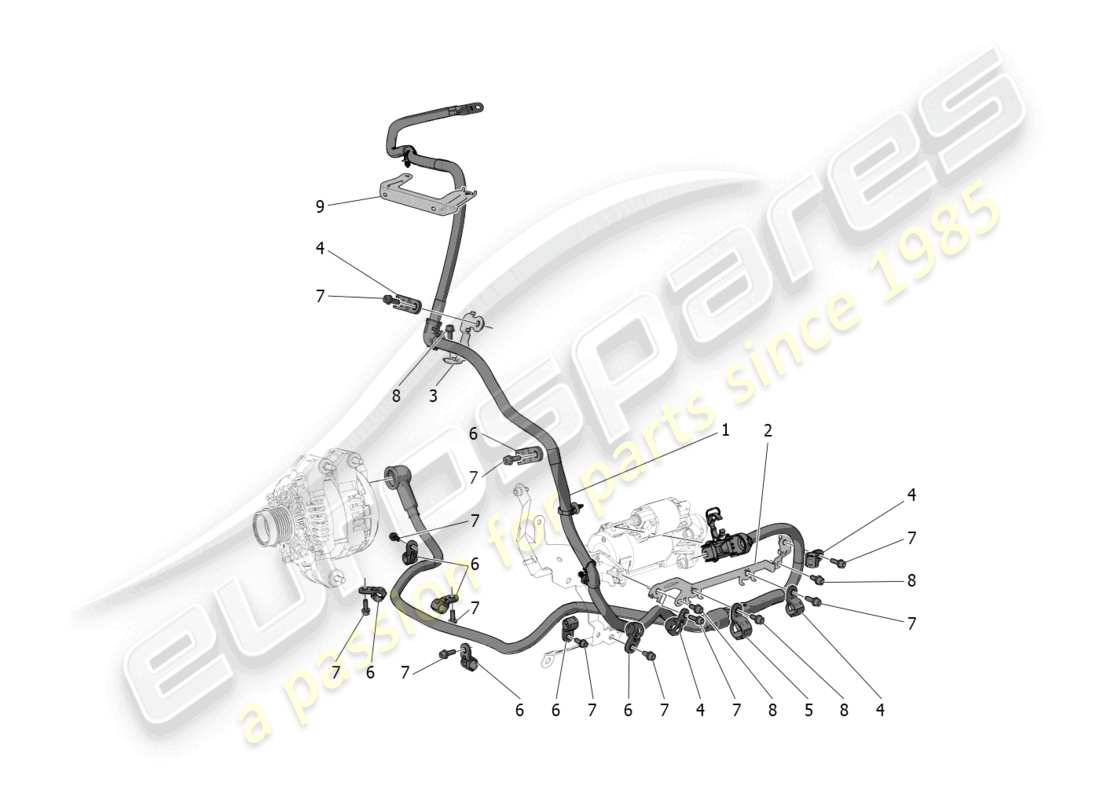 maserati mc20 cielo (2023) hauptverkabelung teilediagramm