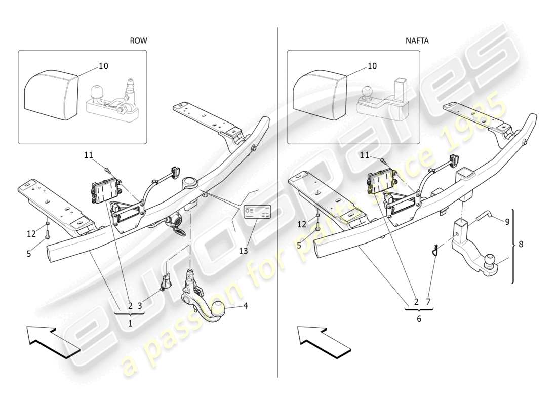 maserati levante tributo (2021) standardmässig mitgeliefertes teilediagramm