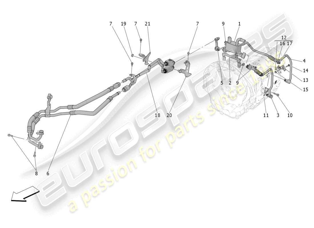 maserati grecale trofeo (2023) schmierung und getriebeölkühlung teilediagramm