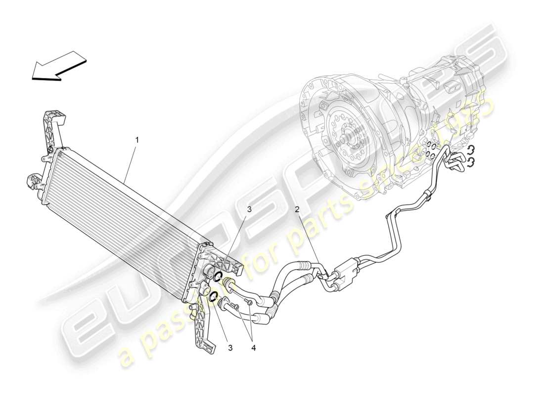 maserati quattroporte (2018) schmierung und getriebeölkühlung teilediagramm