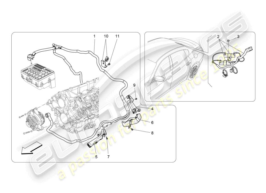 maserati levante trofeo (2020) hauptverkabelung teilediagramm