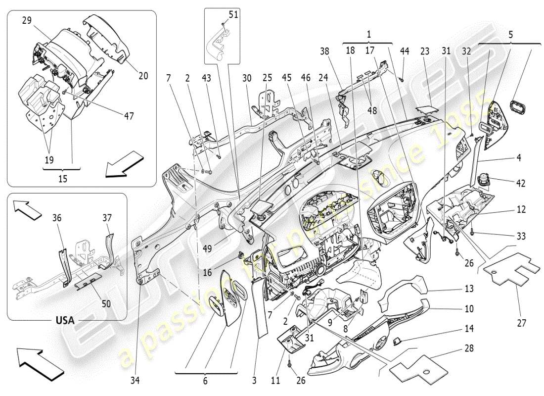 maserati ghibli (2019) dashboard unit ersatzteildiagramm