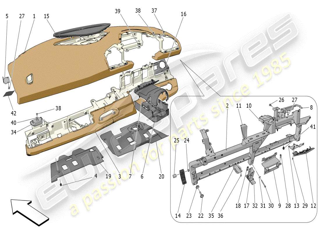 maserati mc20 (2024) dashboard unit ersatzteildiagramm