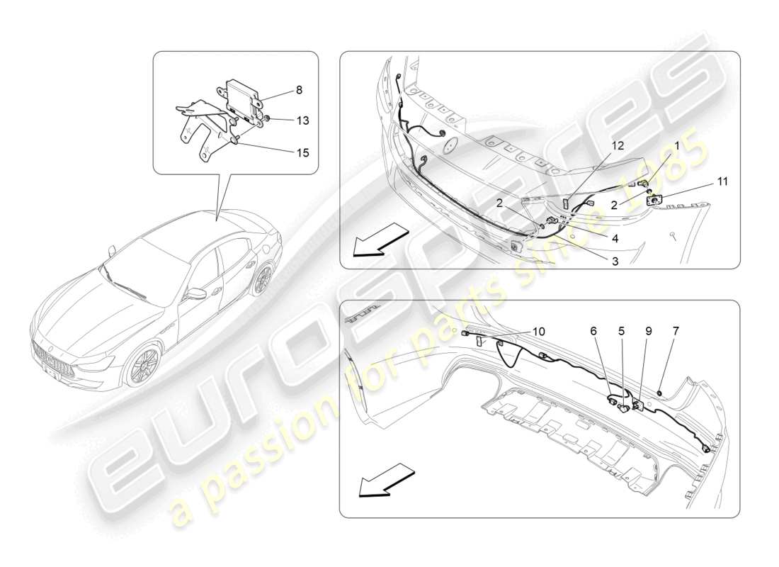 maserati ghibli (2018) parksensoren teilediagramm