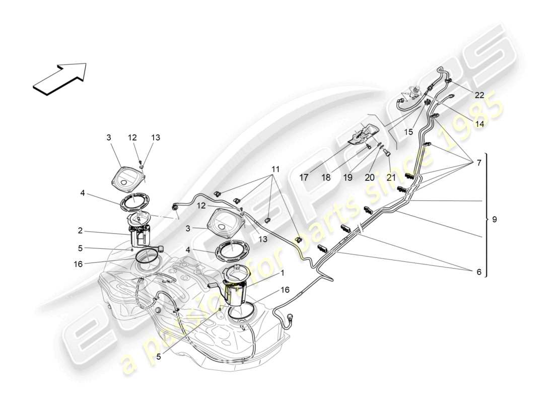 maserati ghibli (2016) kraftstoffpumpen und anschlussleitungen ersatzteildiagramm