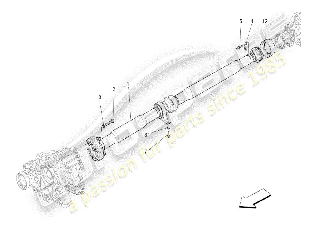 maserati ghibli (2021) getriebewelle teilediagramm