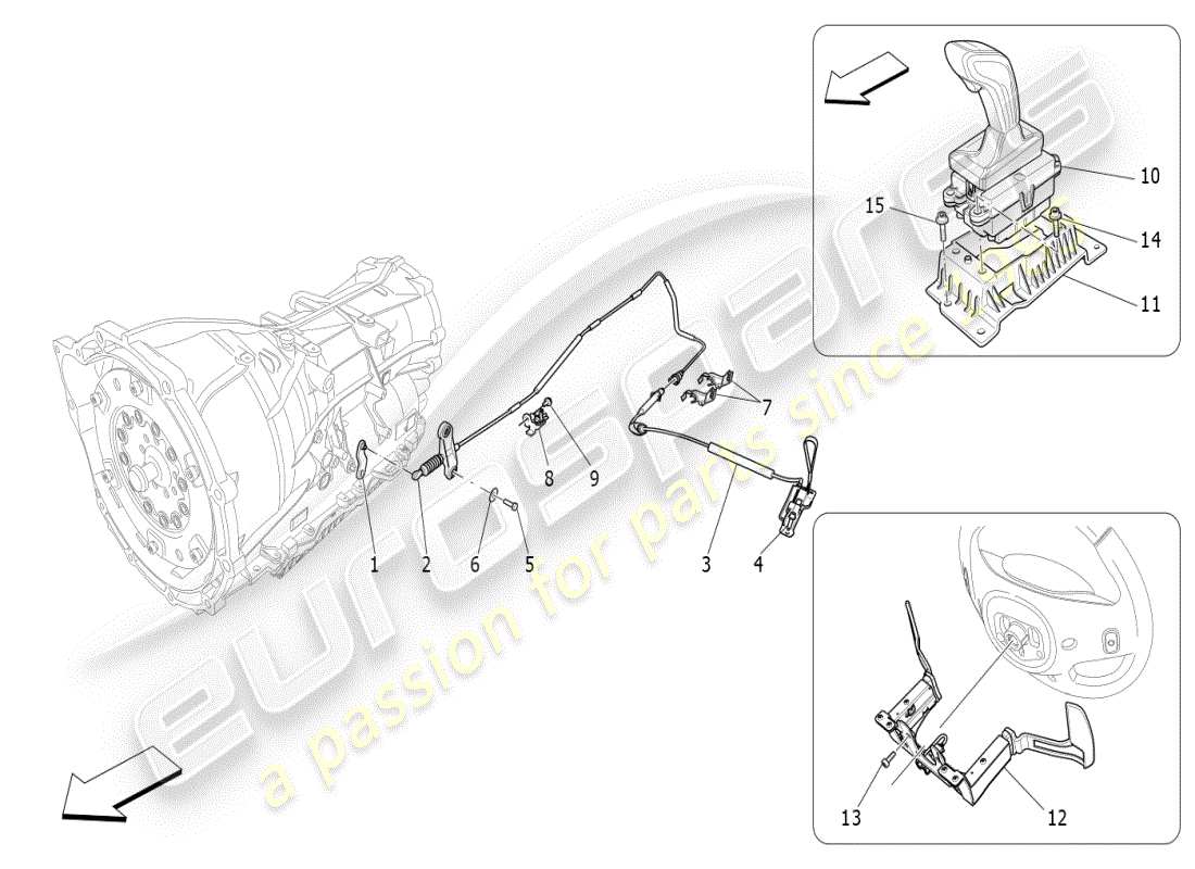 maserati ghibli (2021) fahrersteuerung für automatikgetriebe ersatzteildiagramm