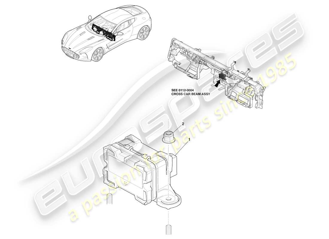 aston martin one-77 (2011) teilediagramm für diebstahlschutzsensoren und -schalter