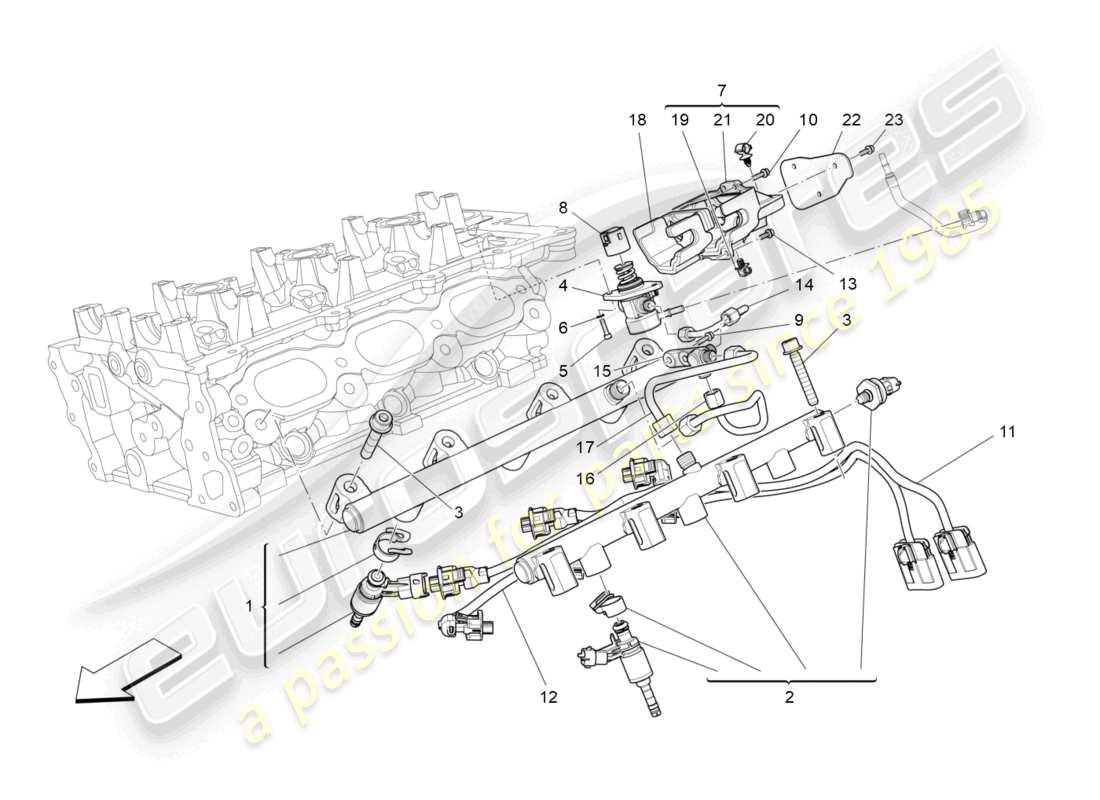 maserati ghibli (2016) kraftstoffpumpen und anschlussleitungen ersatzteildiagramm