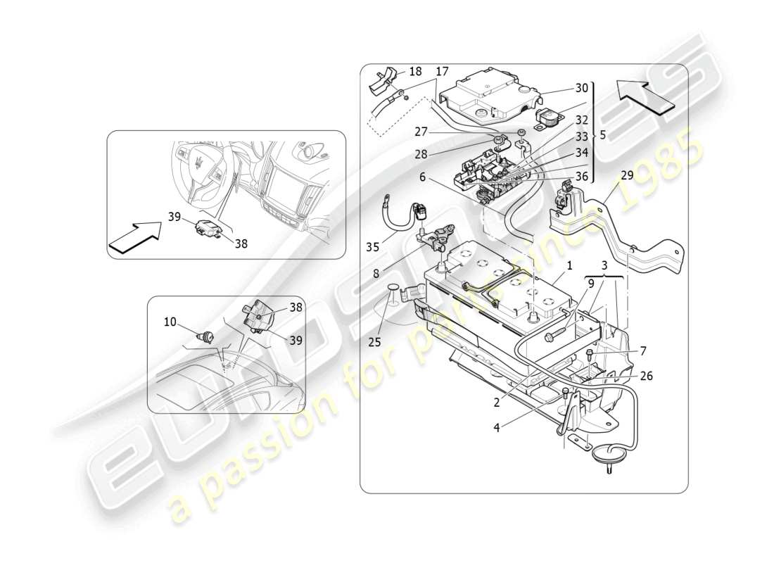 maserati levante gt (2022) energiegeneration und -speicherung teilediagramm