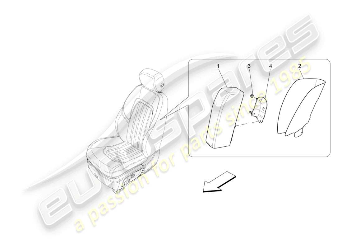 maserati ghibli (2017) teilediagramm für vorderes seitentaschensystem