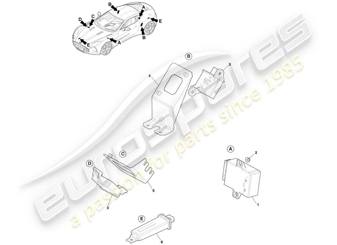 aston martin one-77 (2011) teilediagramm des reifendruckmoduls