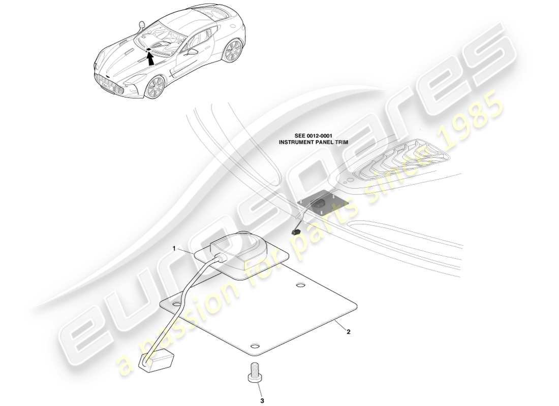 aston martin one-77 (2011) gps-antennenteildiagramm