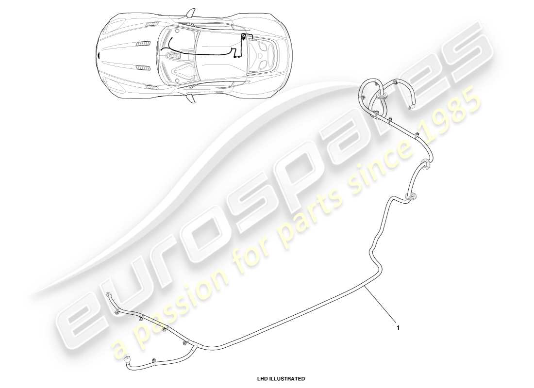 aston martin one-77 (2011) batteriekabel, hinteres teildiagramm