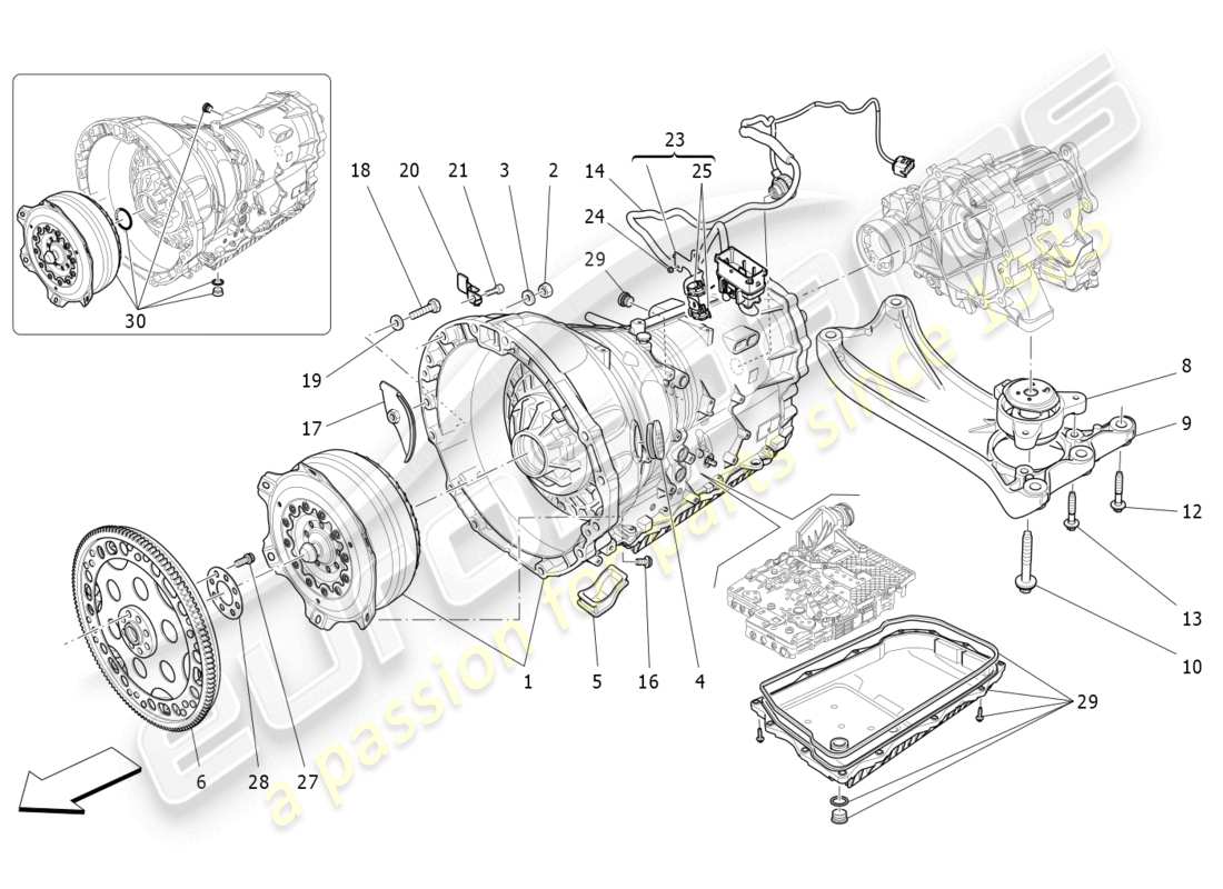 maserati levante trofeo (2020) getriebegehäuse ersatzteildiagramm