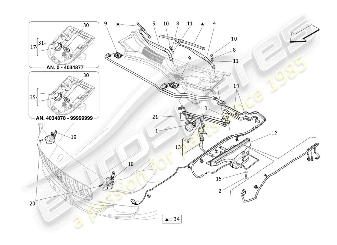 maserati quattroporte (2018) externe fahrzeuggeräte teilediagramm