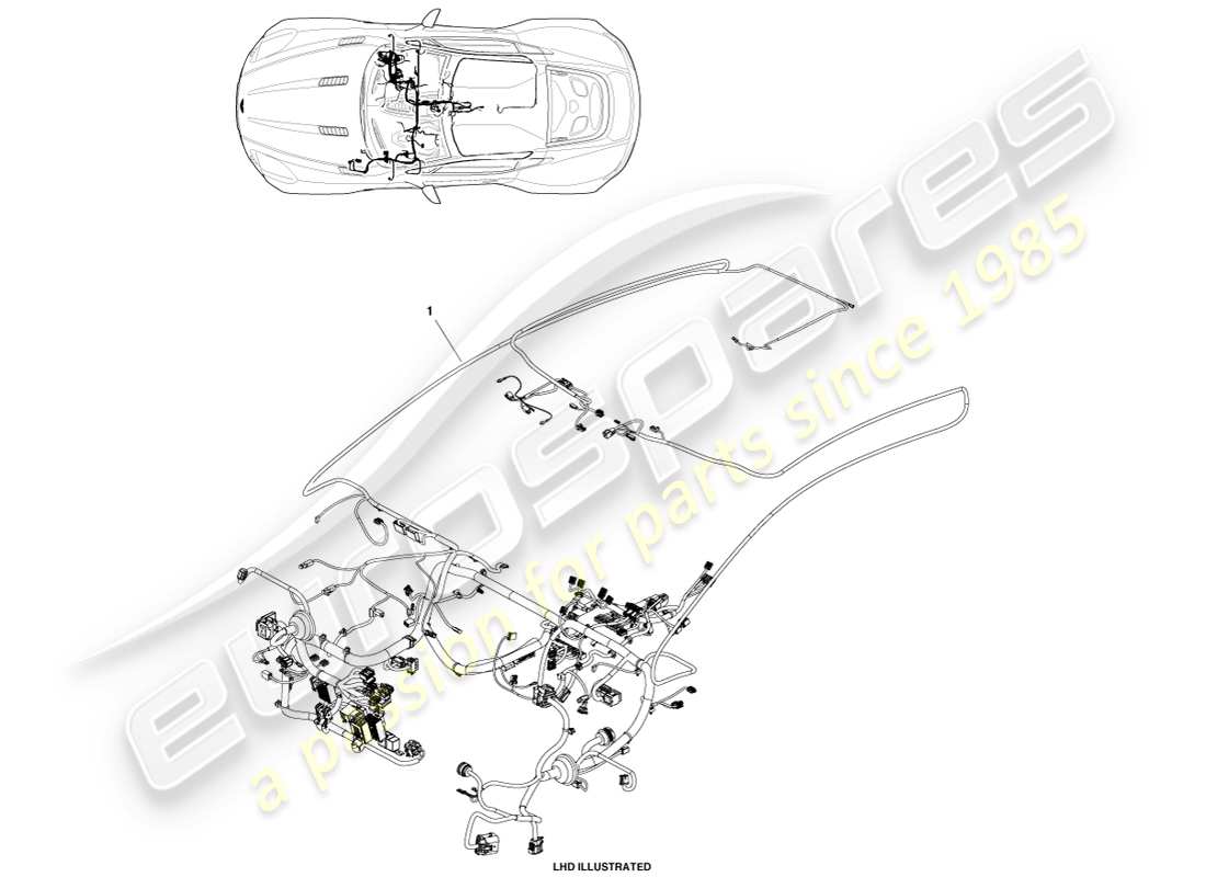 aston martin one-77 (2011) ip-kabelbaum-teilediagramm