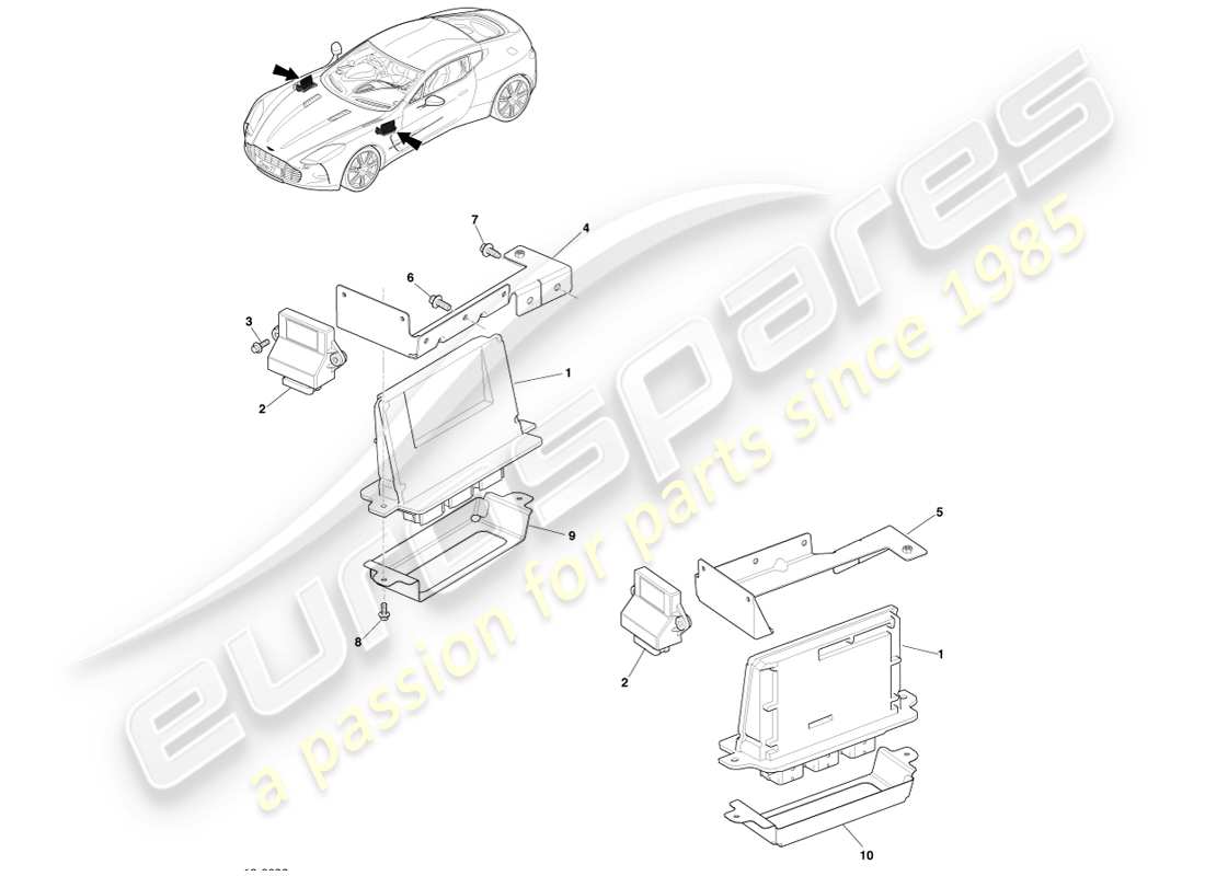 aston martin one-77 (2011) ecu-baugruppenteildiagramm