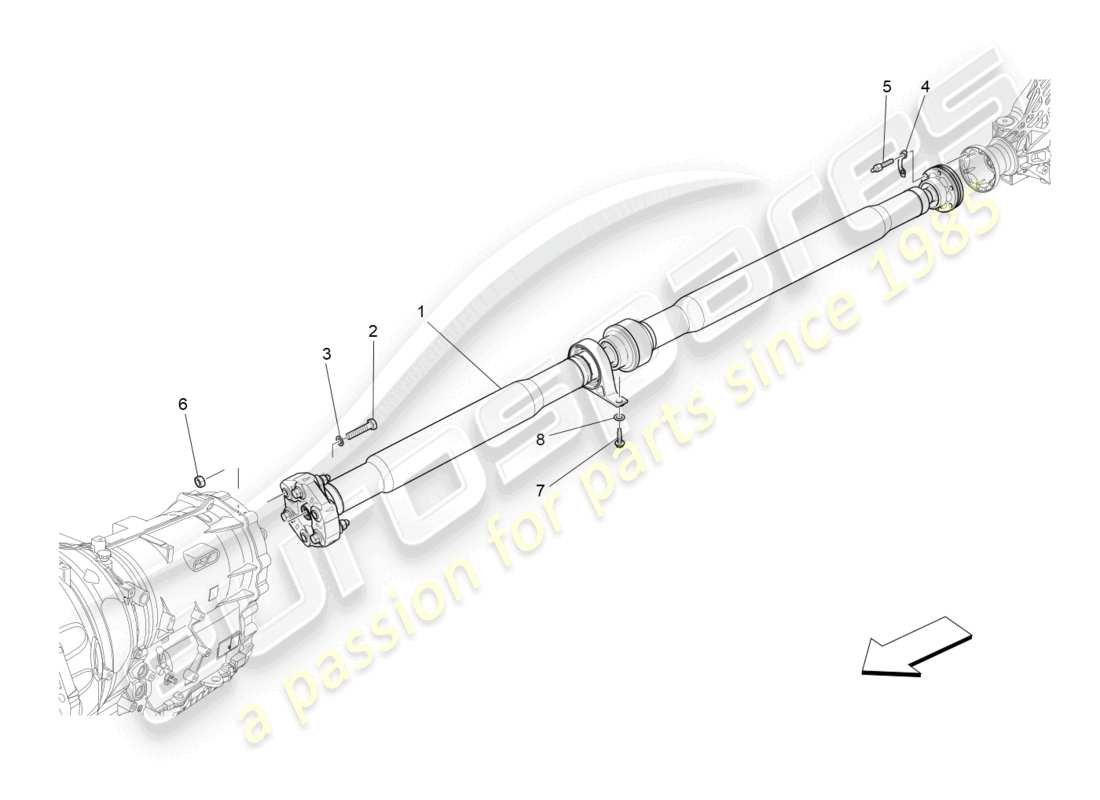 maserati quattroporte (2018) getriebewelle teilediagramm