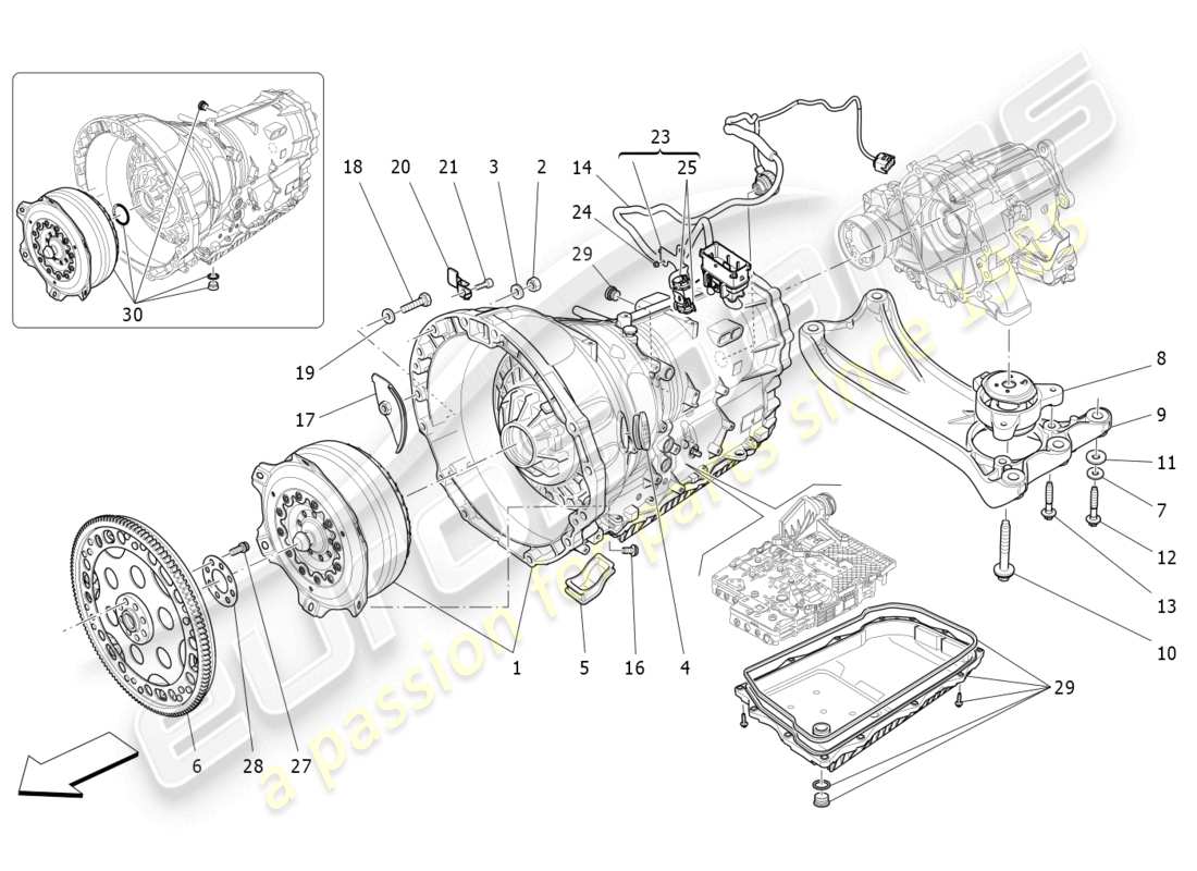 maserati ghibli (2014) getriebegehäuse ersatzteildiagramm