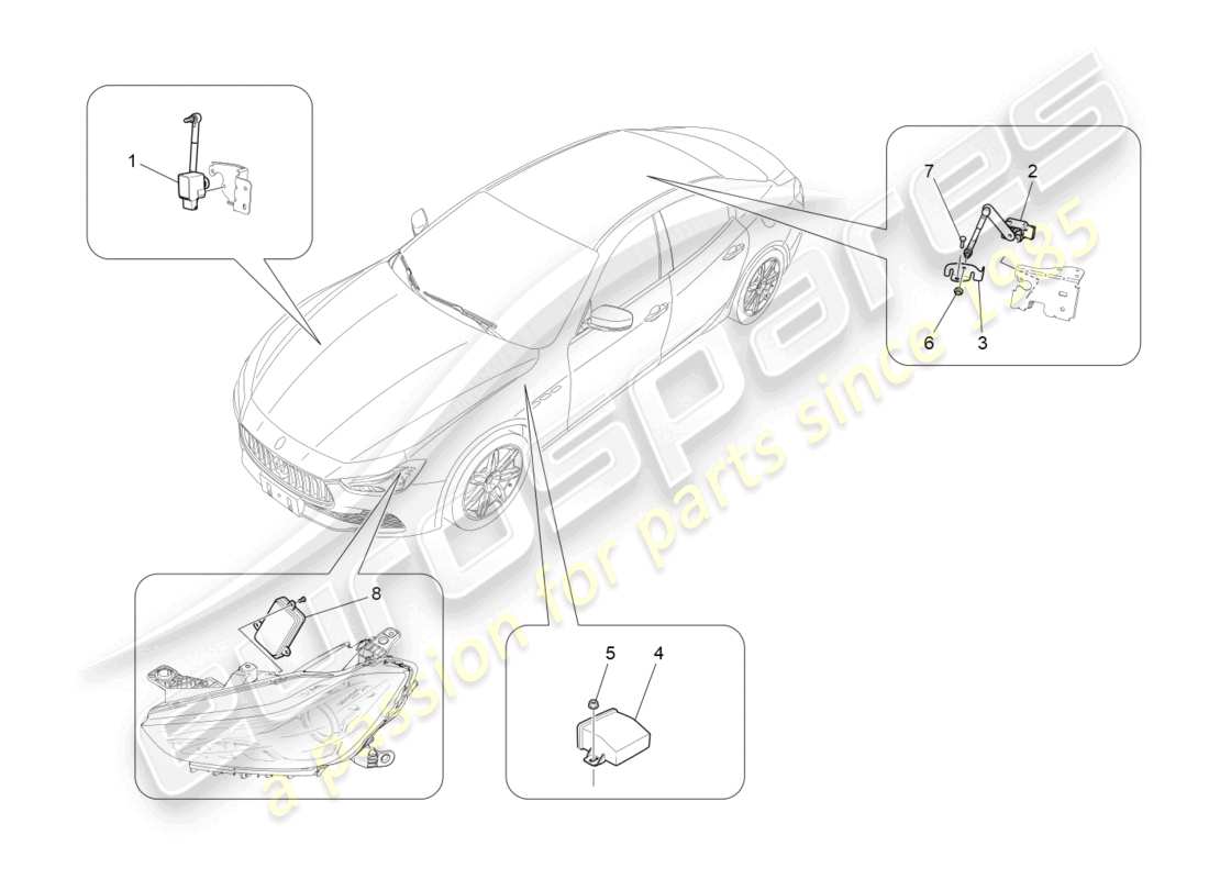 eine teilezeichnung aus dem maserati ghibli (2016) teilekatalog