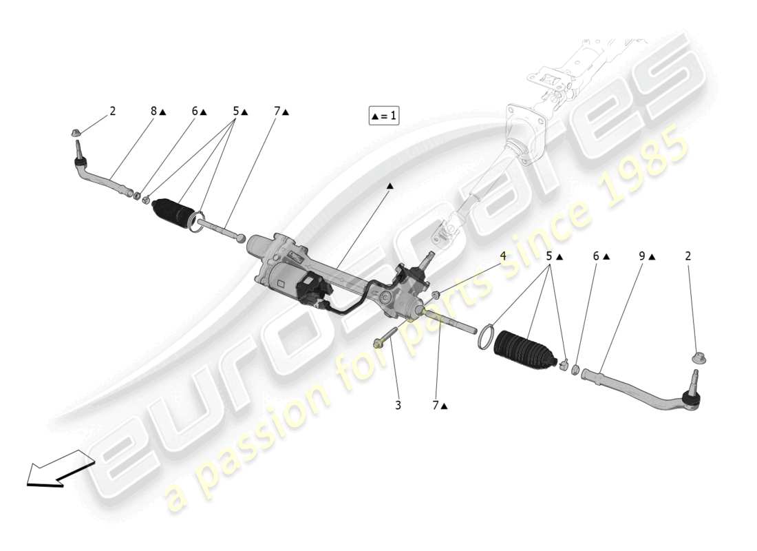 maserati mc20 cielo (2023) komplette lenkzahneinheit teilediagramm