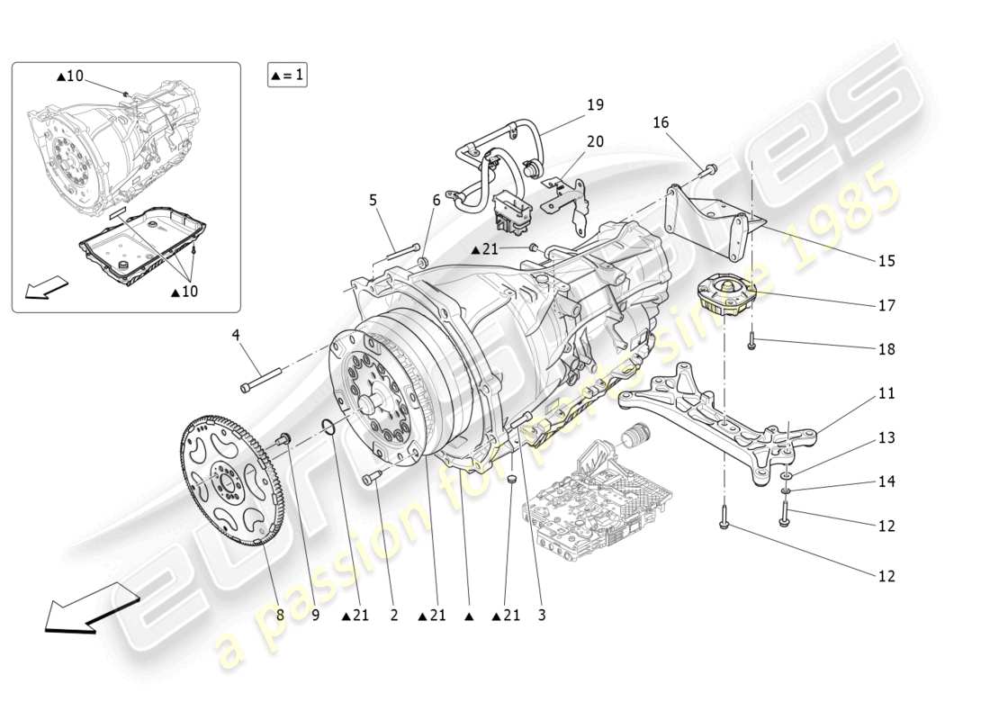 maserati ghibli fragment (2022) getriebegehäuse teilediagramm