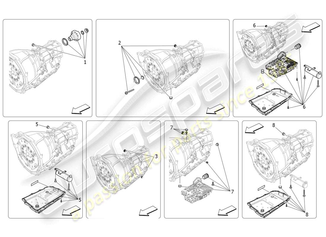 maserati ghibli fragment (2022) getriebegehäuse teilediagramm