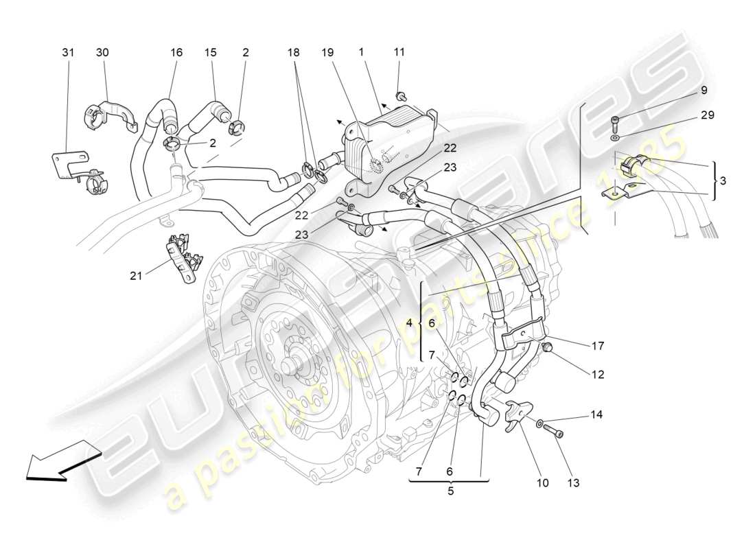 maserati levante gts (2020) schmierung und getriebeölkühlung teilediagramm