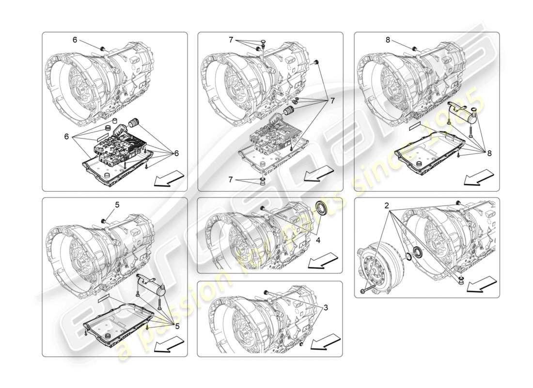 maserati levante (2017) getriebegehäuse ersatzteildiagramm