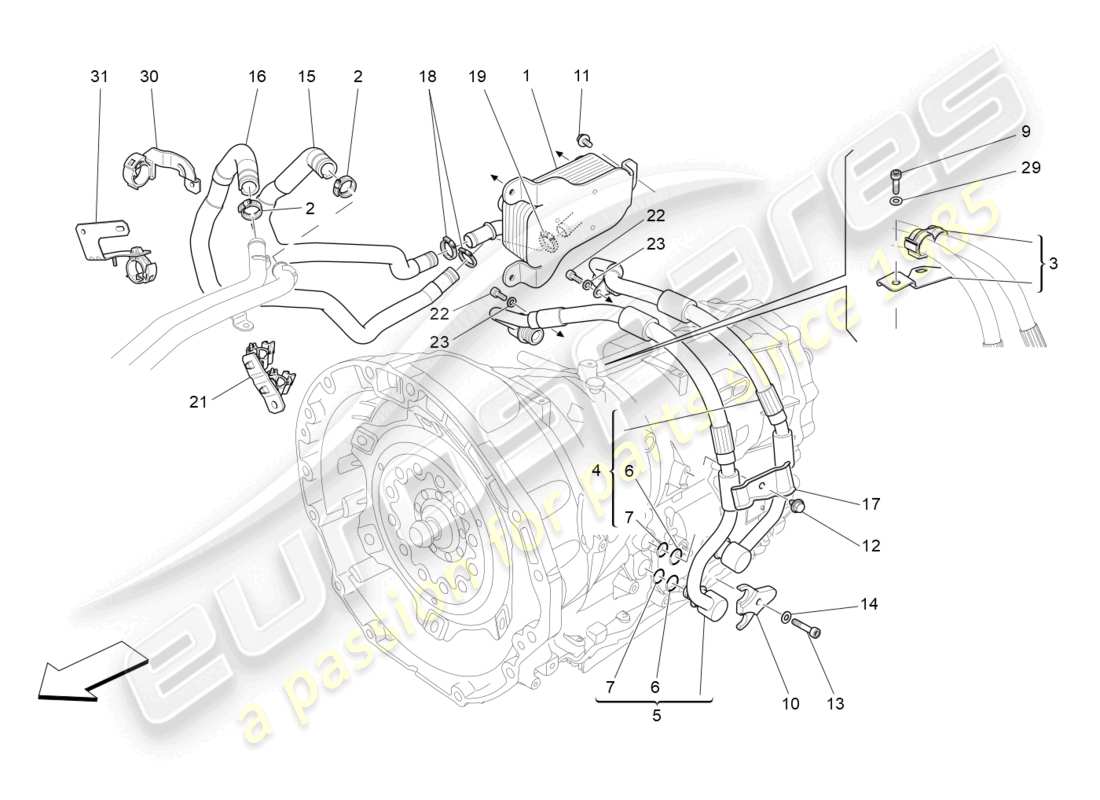 maserati levante modena s (2022) schmierung und getriebeölkühlung teilediagramm