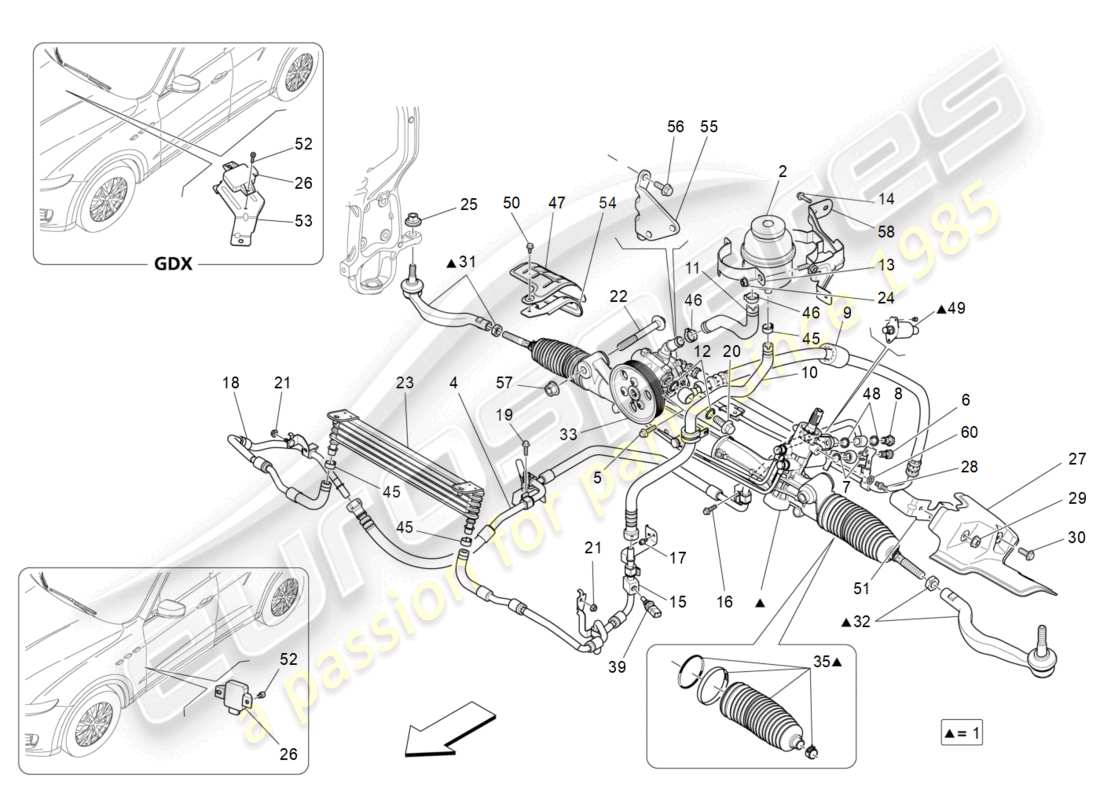 maserati levante (2017) komplette lenkzahnradeinheit ersatzteildiagramm