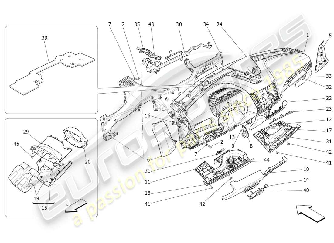 maserati levante modena s (2022) dashboard unit ersatzteildiagramm