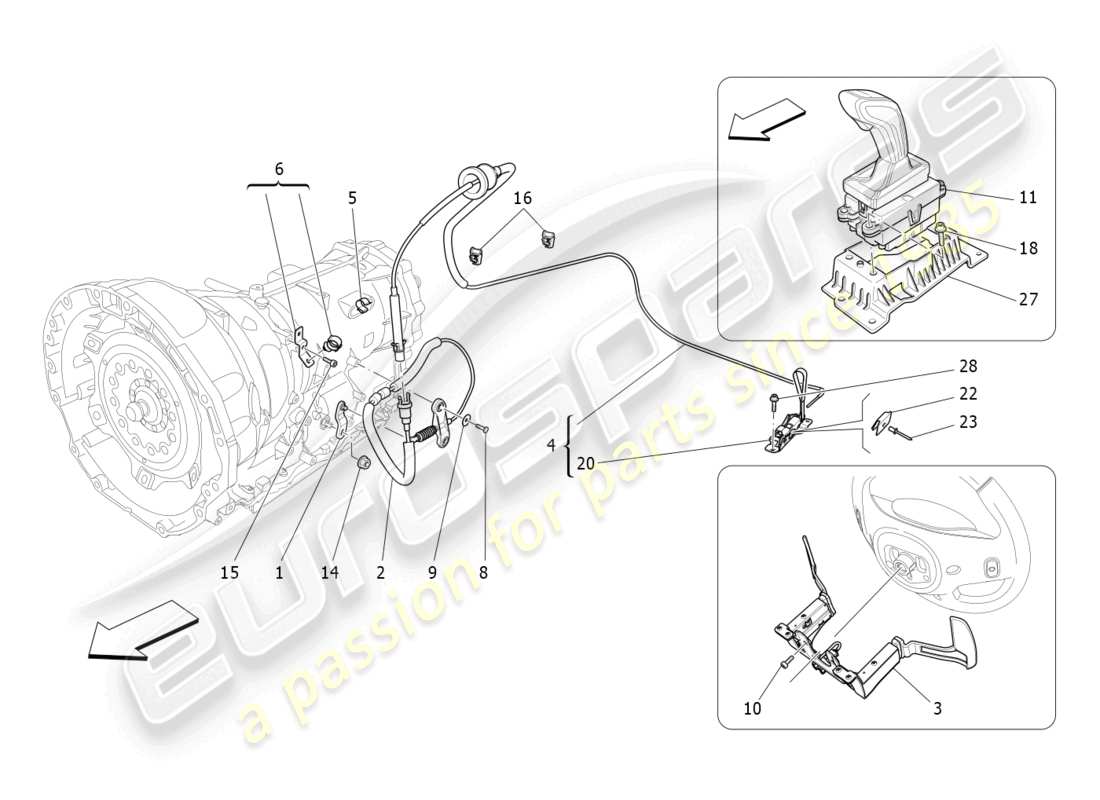 maserati ghibli fragment (2022) fahrersteuerung für automatikgetriebe ersatzteildiagramm