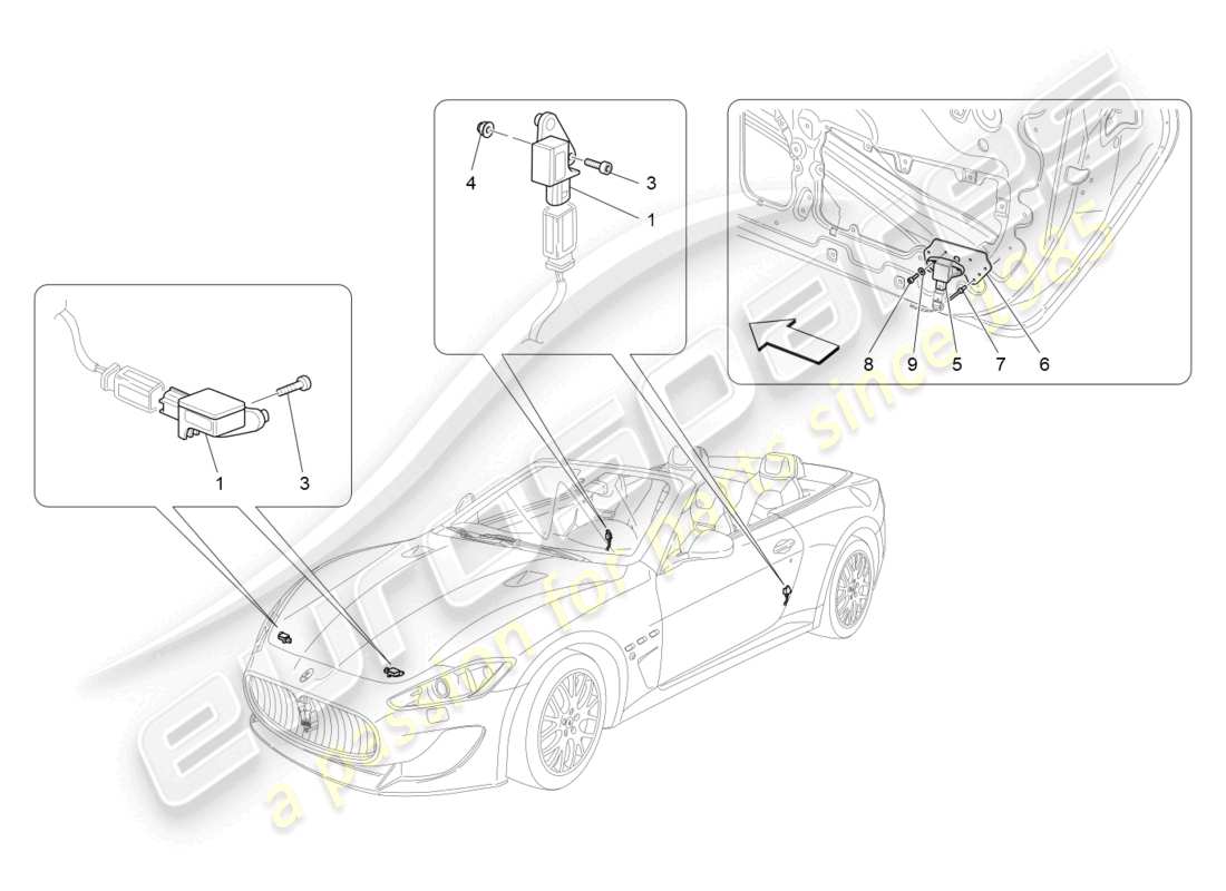 maserati grancabrio mc (2013) crashsensoren - ersatzteildiagramm