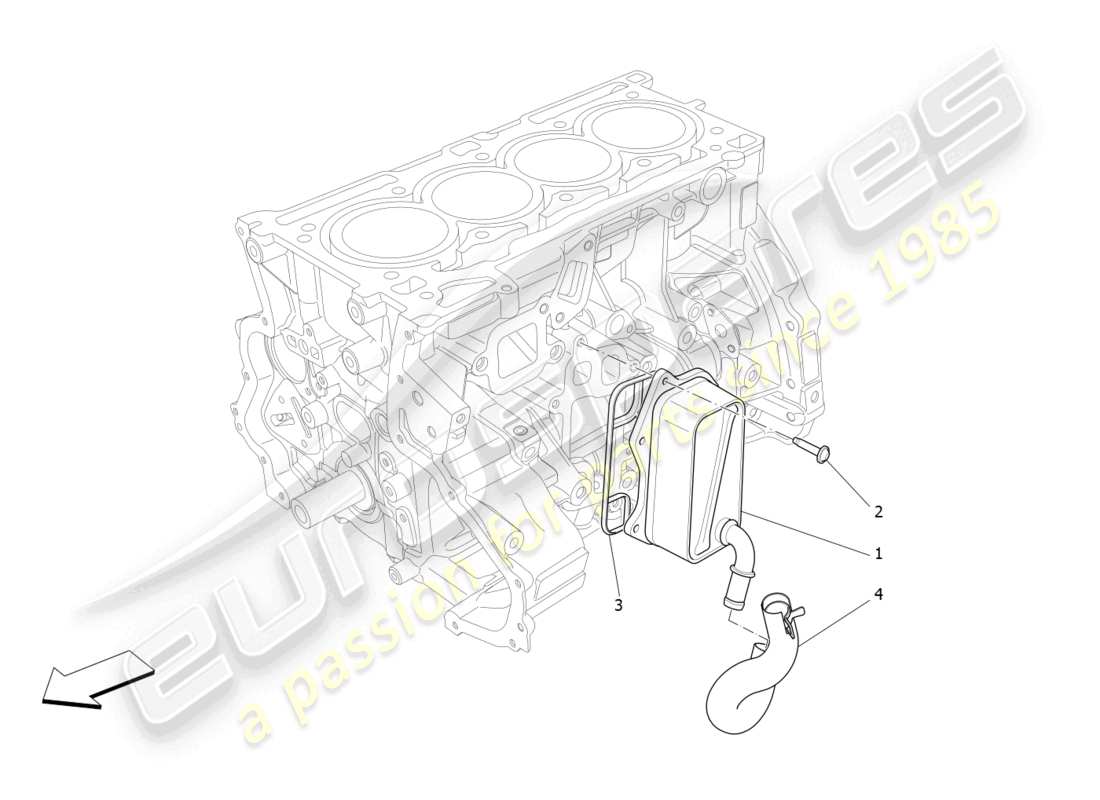 maserati levante gt (2022) wärmetauscher teilediagramm