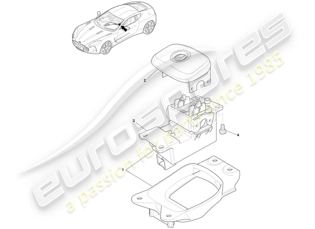 aston martin one-77 (2011) teilediagramm des feststellbremsschalters