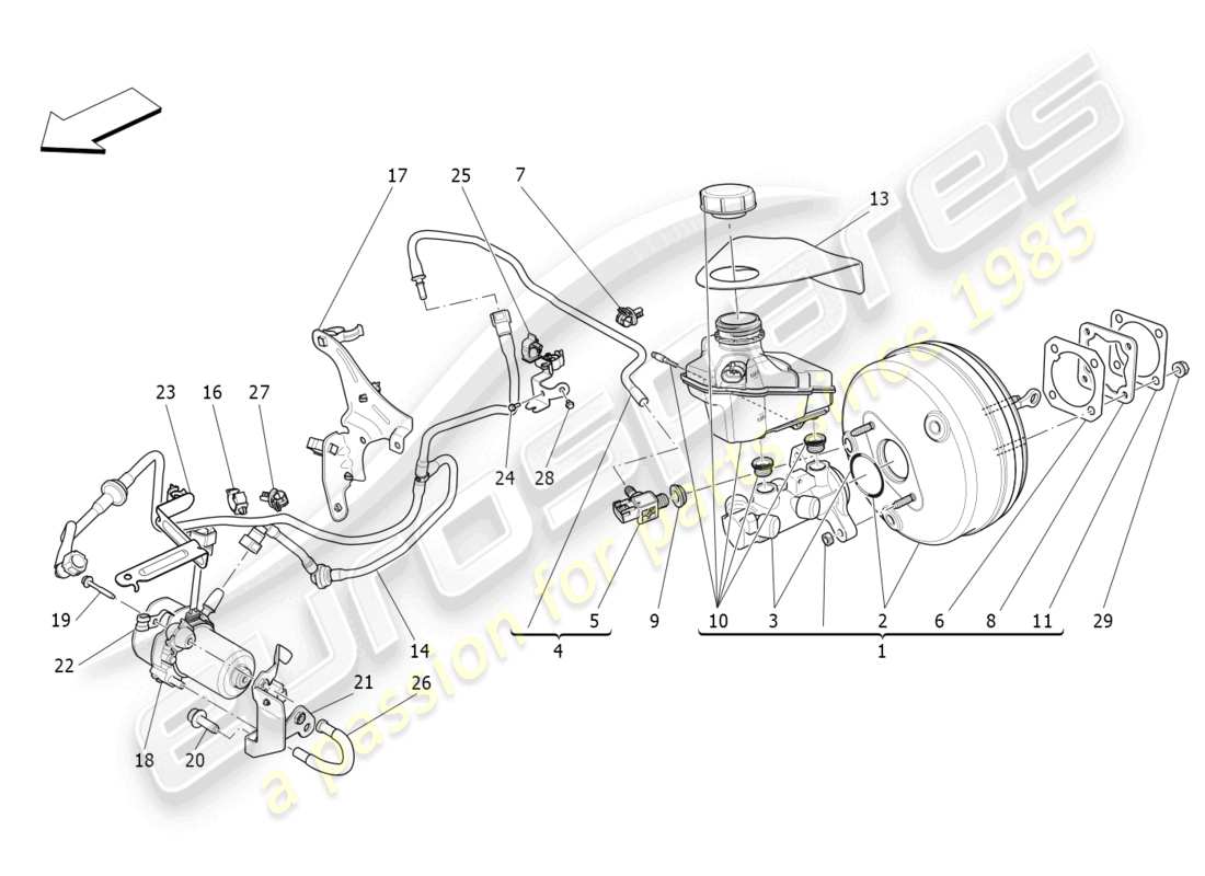 maserati ghibli fragment (2022) bremsservosystem teilediagramm