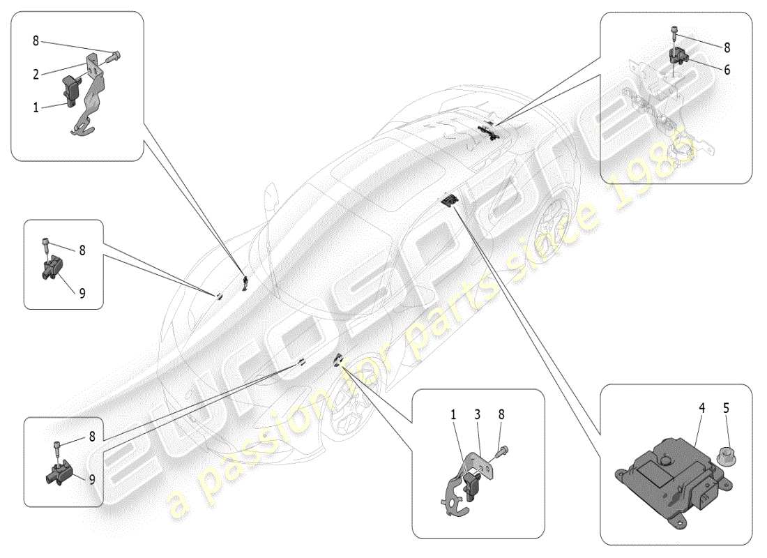 maserati mc20 (2024) elektronische steuerung (federung) teilediagramm