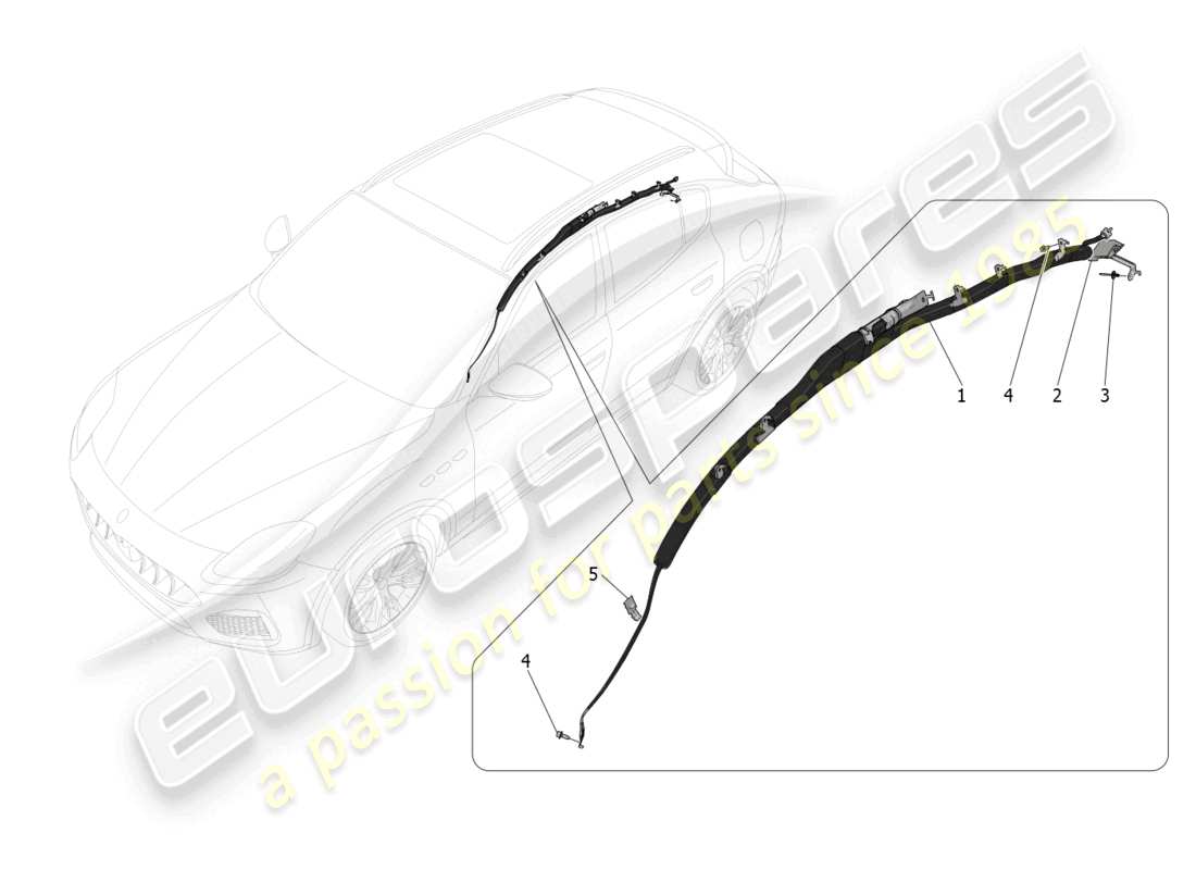 maserati grecale trofeo (2023) window bag system teilediagramm