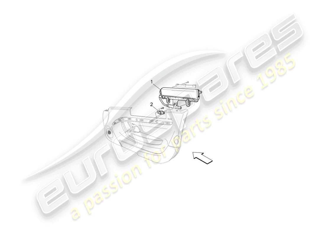 maserati granturismo mc stradale (2011) teilediagramm für vorderes seitentaschensystem