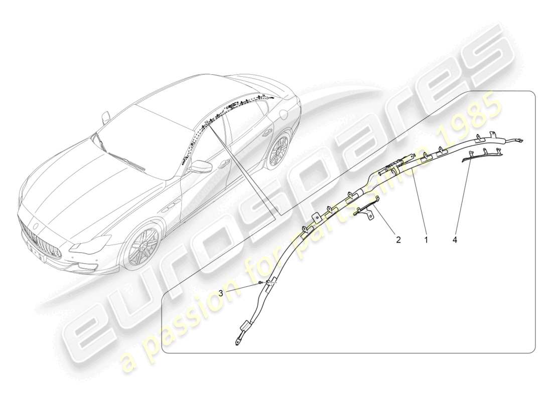 maserati quattroporte (2018) window bag system teilediagramm