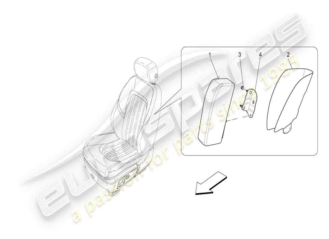 maserati ghibli (2020) vorderes seitentaschensystem teilediagramm