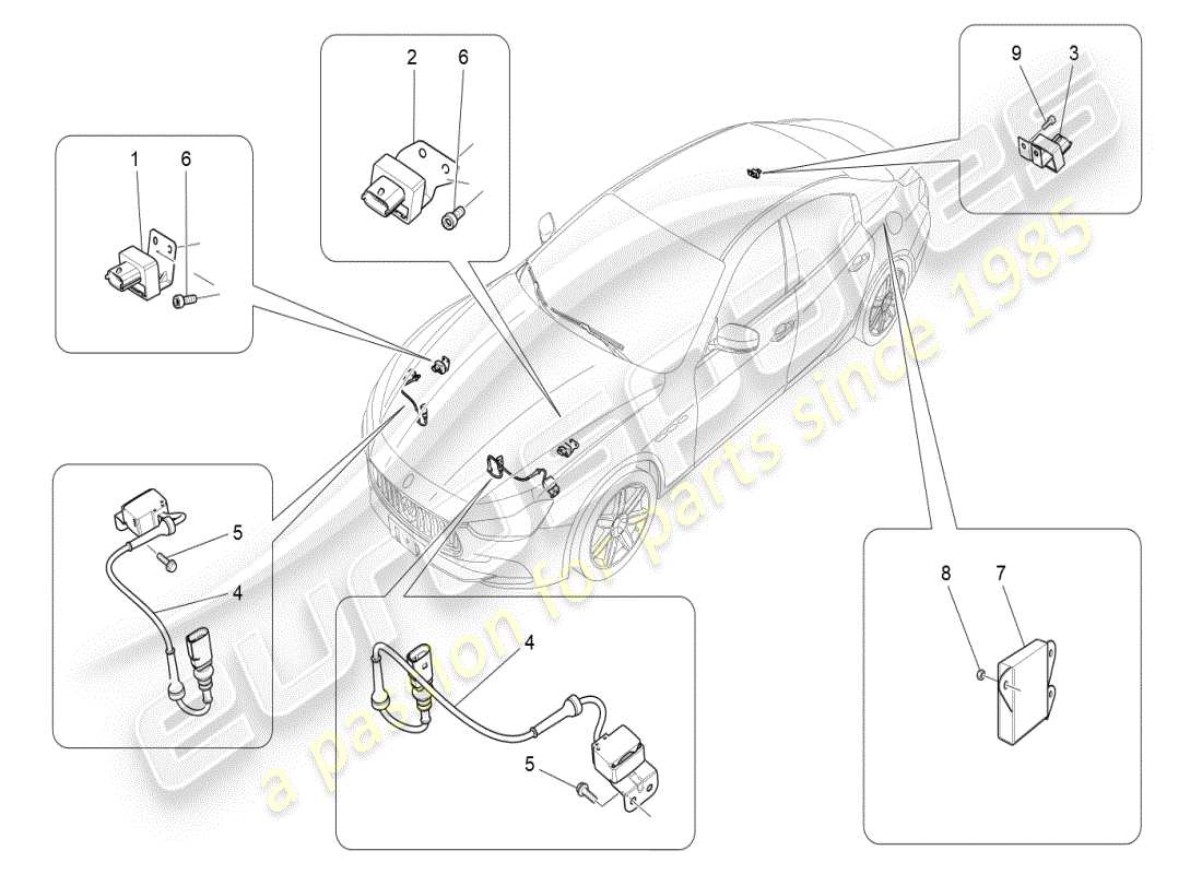 maserati ghibli (2021) elektronische steuerung (federung) teilediagramm