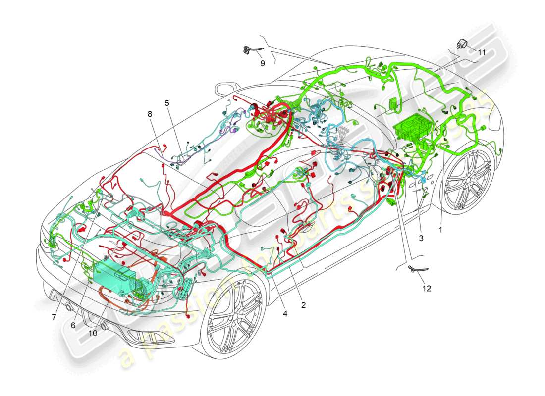 maserati granturismo mc stradale (2012) hauptverkabelung teilediagramm