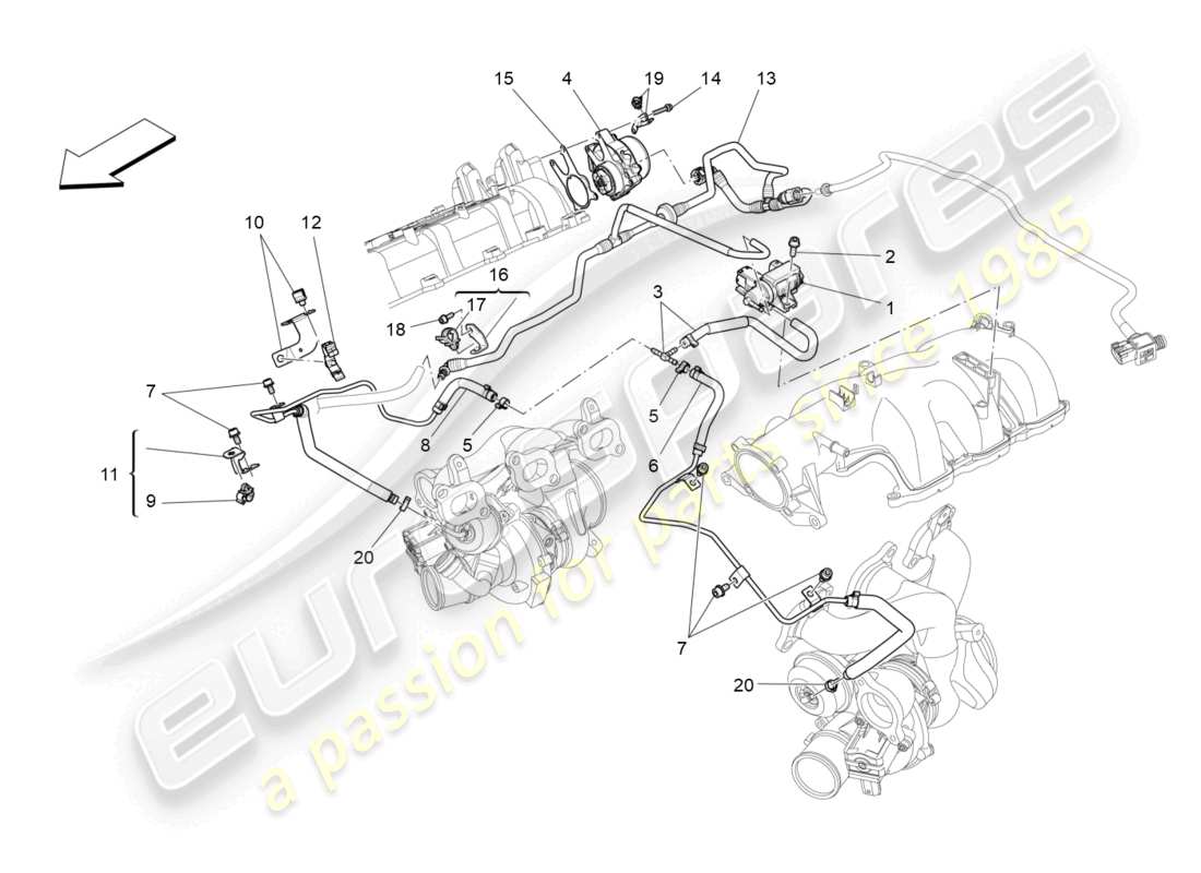 maserati levante modena s (2022) zusatzluftsystem teilediagramm