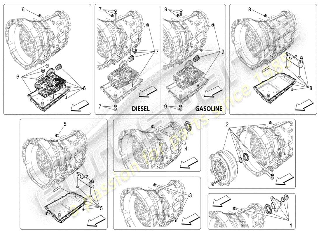 maserati ghibli (2021) getriebegehäuse ersatzteildiagramm