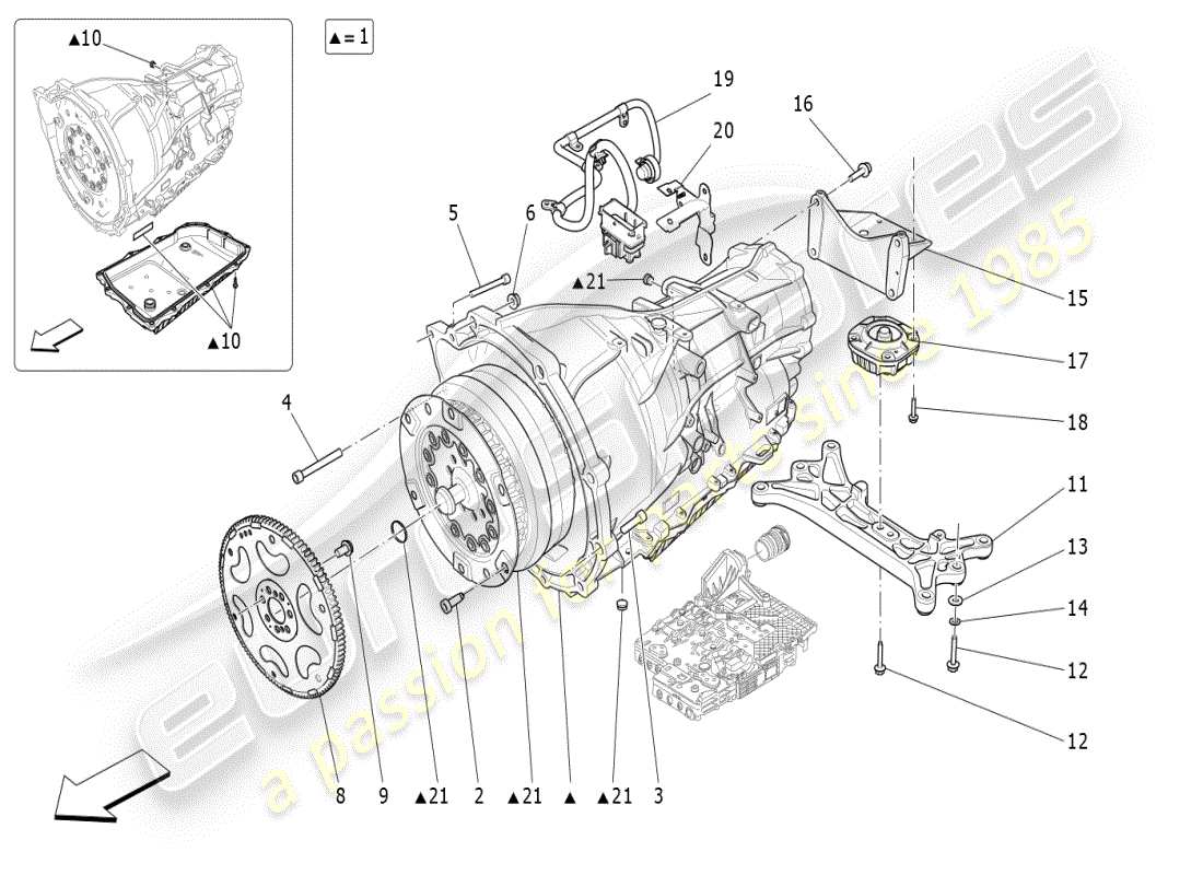 maserati ghibli (2021) getriebegehäuse ersatzteildiagramm